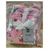 Pink Lounge Throw With Cat Design