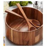 Acacia Wood Salad Bowl With Servers