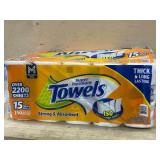 Orange Premium Paper Towels, 15 Mega Rolls