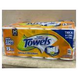Orange Premium Paper Towels, 15 Mega Rolls