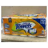 Orange Paper Towels, 15 Mega Rolls