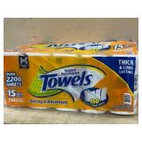 Orange Premium Paper Towels, 15 Mega Rolls