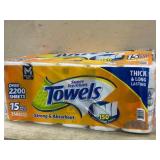 Orange Premium Paper Towels, 15 Mega Rolls