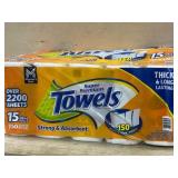 Orange Premium Paper Towels, 15 Mega Rolls