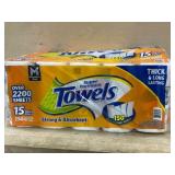 Orange Premium Paper Towels, 15 Mega Rolls