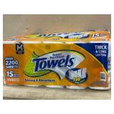 Orange Premium Paper Towels, 15 Mega Rolls