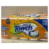 Orange Premium Paper Towels, 15 Mega Rolls