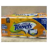 Orange Premium Paper Towels, 15 Mega Rolls
