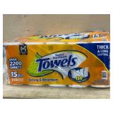 Orange Premium Paper Towels, 15 Mega Rolls