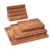 Acacia Wood 4-Piece Cutting Board Set