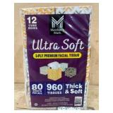 12-Pack Ultra Soft Premium Facial Tissues