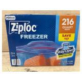 Ziploc Freezer Bags, 216 Quart Count