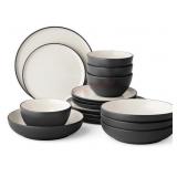 16-Piece Textured Stoneware Dinnerware Set
