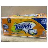 Orange Paper Towels, 15 Mega Rolls