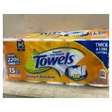 Orange Premium Paper Towels, 15 Mega Rolls
