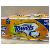 Orange Premium Paper Towels, 15 Mega Rolls