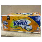 Orange Premium Paper Towels, 15 Mega Rolls