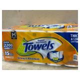 Orange Premium Paper Towels, 15 Mega Rolls