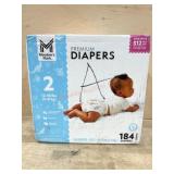 184 Premium Baby Diapers, Size 2