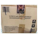 12-Piece Melamine Dinnerware Set, Granite