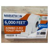 Marathon Jumbo 2-Ply Toilet Paper, 6 Rolls