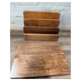 Wooden Cutting Board with Holder