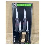 4 Paring Knives with Black Handles