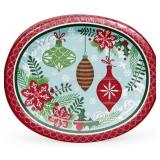 Holiday-Themed Oval Paper Plates, 50 Count