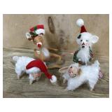 Annalee Christmas Deer, Sheep and Goat dolls