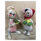 2- Annalee doll 10 inch Mice