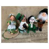 4- Annalee 5 inch St. Patrick's dolls