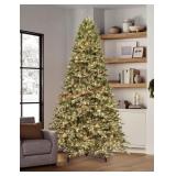 9' Fraser Fir Downswept Pre-Lit Christmas Tree