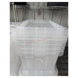 Four clear totes with lids all four lids are