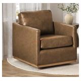 Modern Classic Leather Swivel Chair, camel MSRP