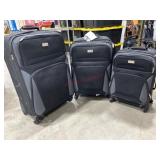 Black and Gray 3-Piece Luggage Set