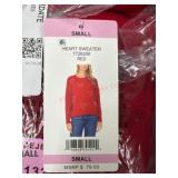 Small Vince Camuto Red Heart Sweater