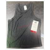 Black Ribbed Tank Top, XS, Crewneck