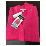 Pink Cardigan, Size Large, Button-Up