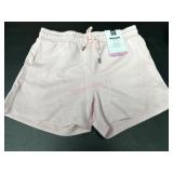 Women's Pink Drawstring Shorts, Small Size