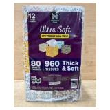 Ultra Soft 3-Ply Facial Tissue, 12-Pack