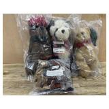 3- 12 inch Boyds bears and 3 miniature Boyds