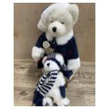 14 inch Boyds Bear in blue coat with baby bear