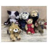 6- Boyds Bears 7 and 5 inch  Lion, Bears
