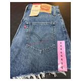 Levi's Denim Jean Shorts with Raw Hem