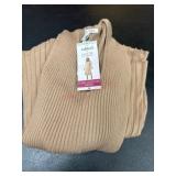 Tan Ribbed Knit Women's Sweater, Size 1X