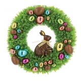 24-Inch Chocolate Bunny Tinsel Wreath