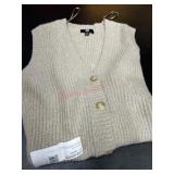 Women's Beige Knit Vest, Size Small