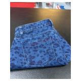 Women's Blue Leopard Print Pants, Size 10P