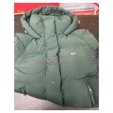 Levi's Green Hooded Puffer Jacket, Size Small