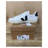 White Casual Shoes with Black Detailing